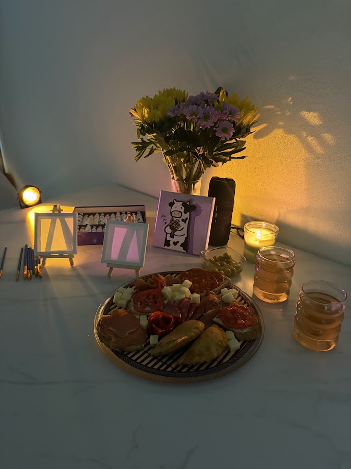 Luxury picnic spread outdoors